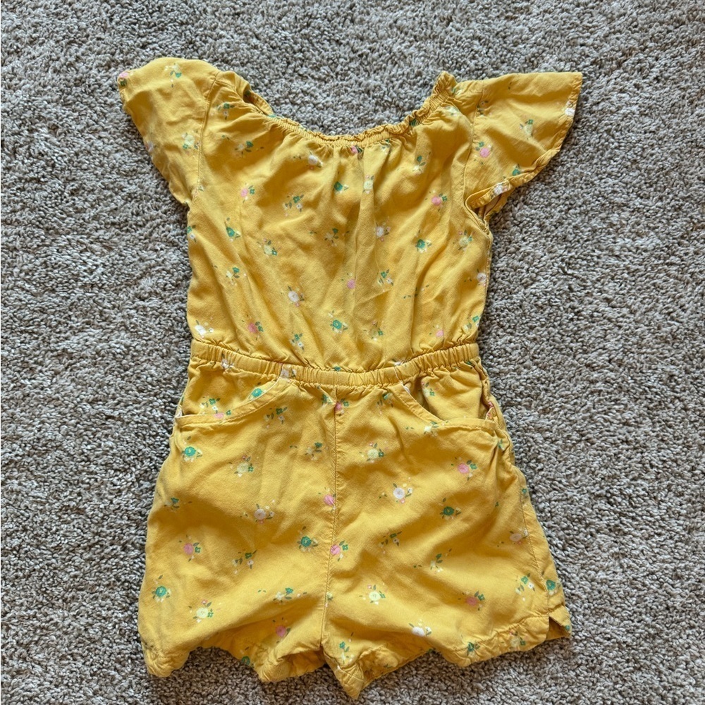 Cat & Jack Floral Kids Romper shorts and tee romper jumpsuit open back size 5T - Picture 2 of 6